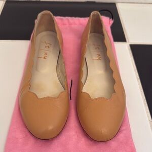 Scalloped Tan Flats
